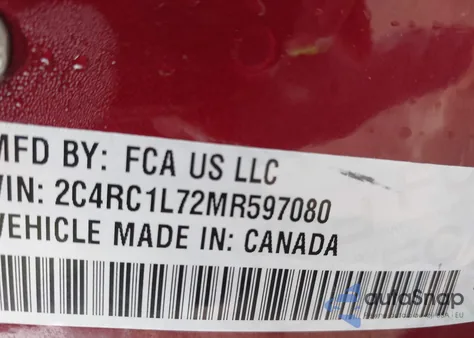 2021 Chrysler Pacifica Hybrid Touring L from USA, damaged, VIN 2C4RC1L72MR597080